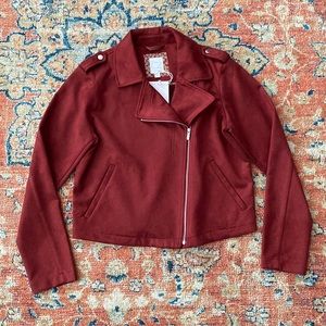 Suede moto jacket